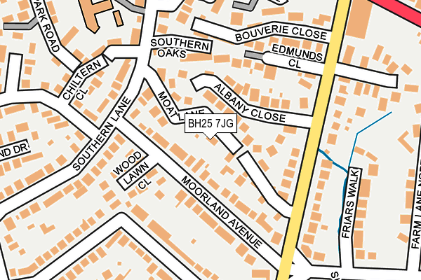 BH25 7JG map - OS OpenMap – Local (Ordnance Survey)