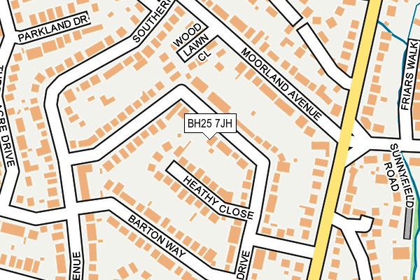 BH25 7JH map - OS OpenMap – Local (Ordnance Survey)