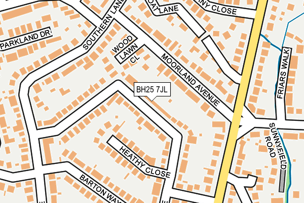 BH25 7JL map - OS OpenMap – Local (Ordnance Survey)