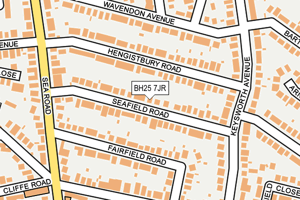 BH25 7JR map - OS OpenMap – Local (Ordnance Survey)