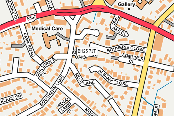 BH25 7JT map - OS OpenMap – Local (Ordnance Survey)