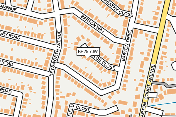 BH25 7JW map - OS OpenMap – Local (Ordnance Survey)