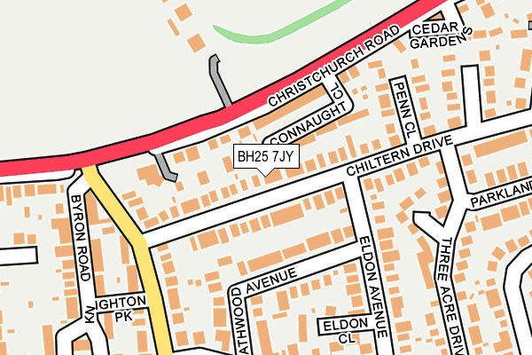 BH25 7JY map - OS OpenMap – Local (Ordnance Survey)