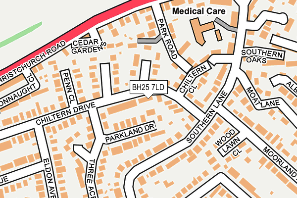 BH25 7LD map - OS OpenMap – Local (Ordnance Survey)