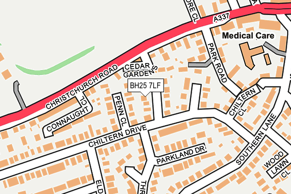 BH25 7LF map - OS OpenMap – Local (Ordnance Survey)