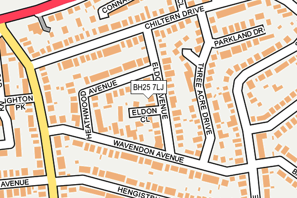 BH25 7LJ map - OS OpenMap – Local (Ordnance Survey)