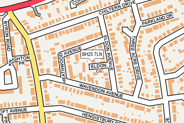 BH25 7LN map - OS OpenMap – Local (Ordnance Survey)