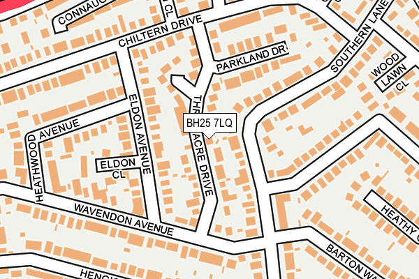 BH25 7LQ map - OS OpenMap – Local (Ordnance Survey)