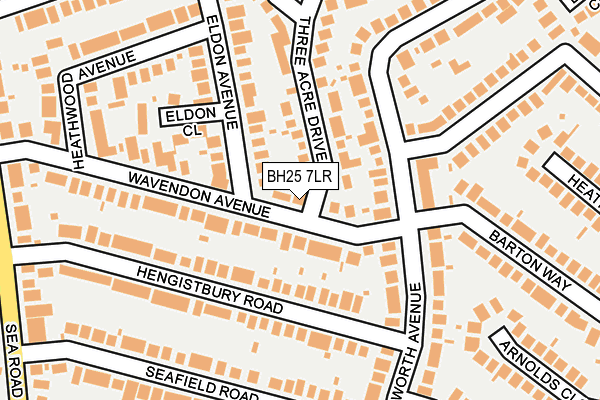 BH25 7LR map - OS OpenMap – Local (Ordnance Survey)