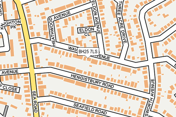 BH25 7LS map - OS OpenMap – Local (Ordnance Survey)
