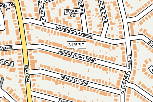 BH25 7LT map - OS OpenMap – Local (Ordnance Survey)