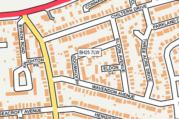 BH25 7LW map - OS OpenMap – Local (Ordnance Survey)