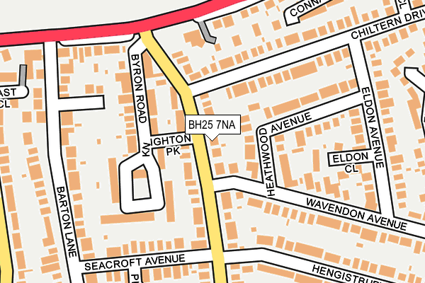 BH25 7NA map - OS OpenMap – Local (Ordnance Survey)