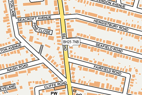 BH25 7NB map - OS OpenMap – Local (Ordnance Survey)