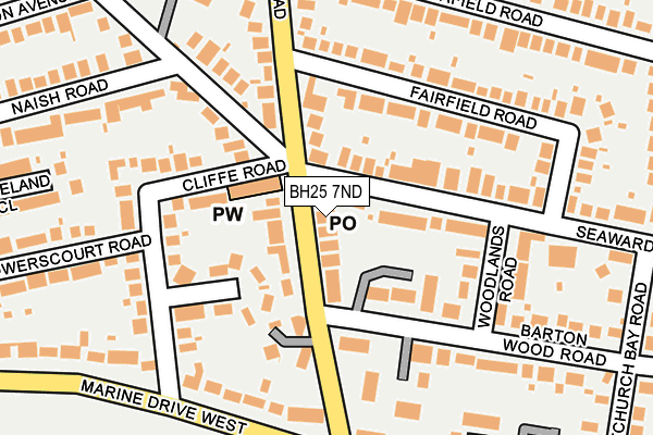 BH25 7ND map - OS OpenMap – Local (Ordnance Survey)