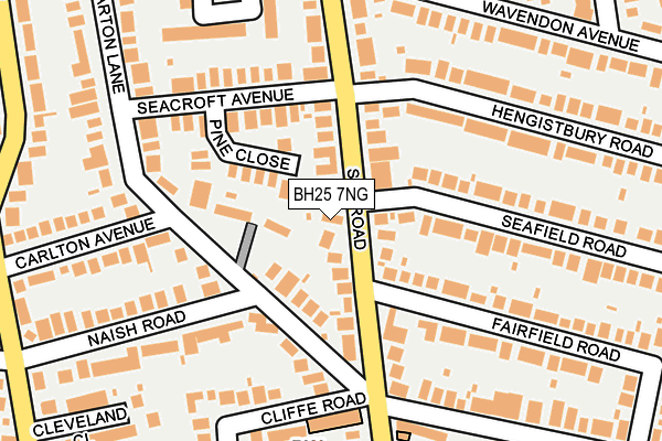 BH25 7NG map - OS OpenMap – Local (Ordnance Survey)