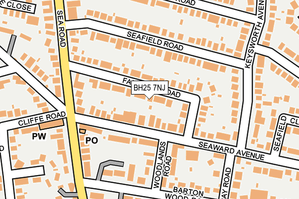BH25 7NJ map - OS OpenMap – Local (Ordnance Survey)