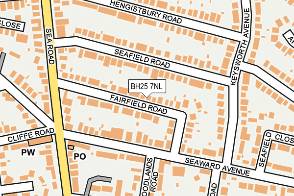BH25 7NL map - OS OpenMap – Local (Ordnance Survey)