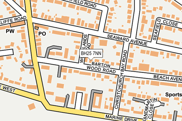 BH25 7NN map - OS OpenMap – Local (Ordnance Survey)