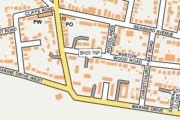 BH25 7NP map - OS OpenMap – Local (Ordnance Survey)