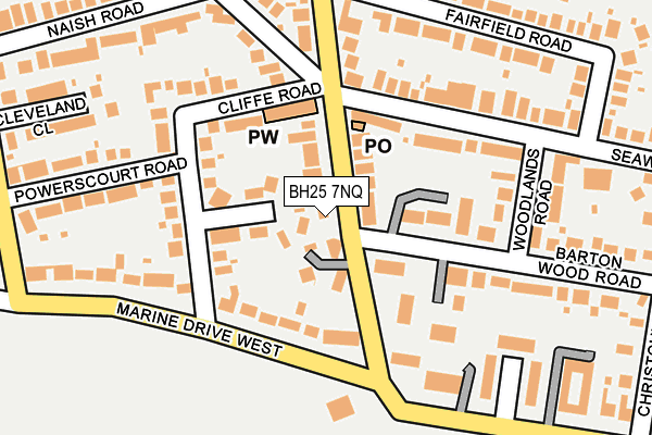 BH25 7NQ map - OS OpenMap – Local (Ordnance Survey)