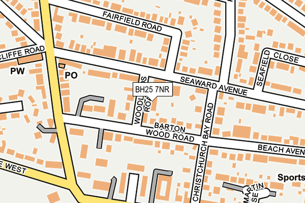 BH25 7NR map - OS OpenMap – Local (Ordnance Survey)