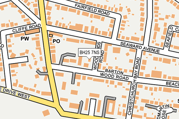 BH25 7NS map - OS OpenMap – Local (Ordnance Survey)
