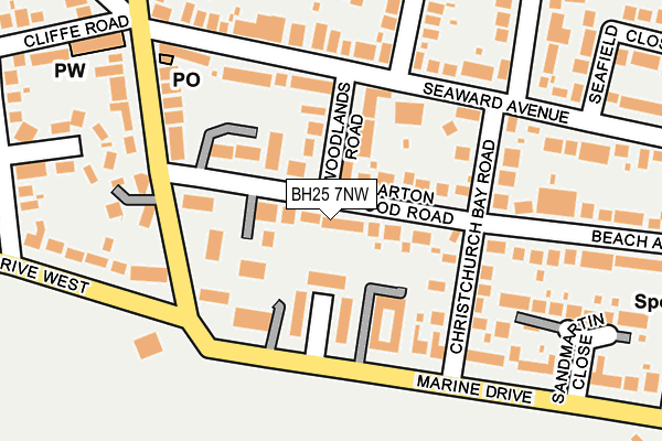 BH25 7NW map - OS OpenMap – Local (Ordnance Survey)