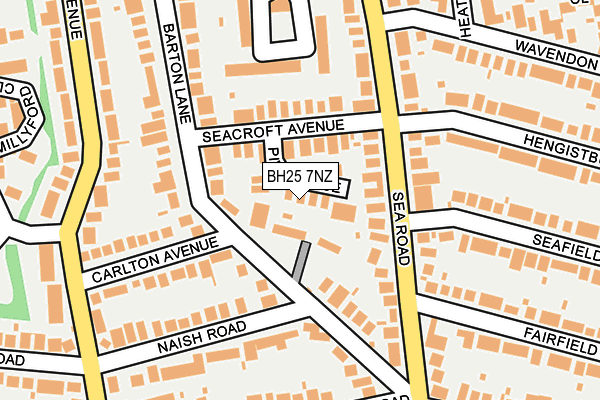 BH25 7NZ map - OS OpenMap – Local (Ordnance Survey)