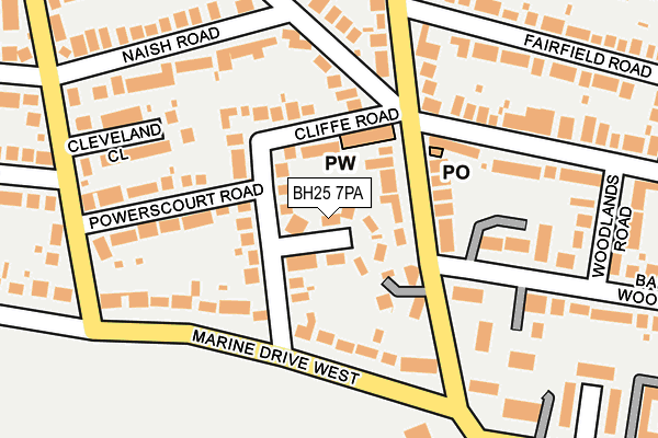 BH25 7PA map - OS OpenMap – Local (Ordnance Survey)