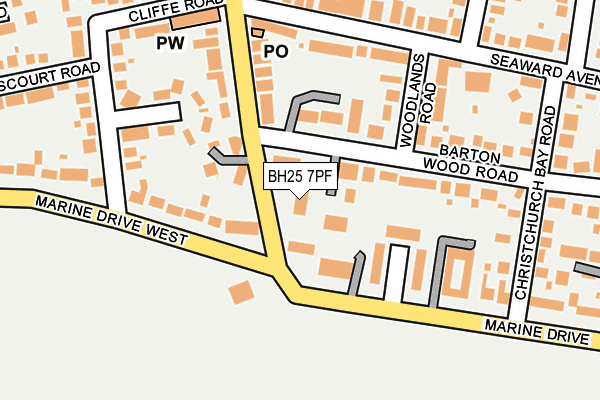 BH25 7PF map - OS OpenMap – Local (Ordnance Survey)