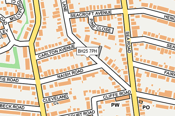 BH25 7PH map - OS OpenMap – Local (Ordnance Survey)
