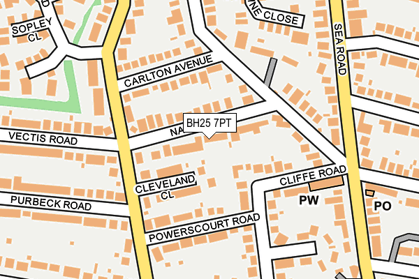 BH25 7PT map - OS OpenMap – Local (Ordnance Survey)
