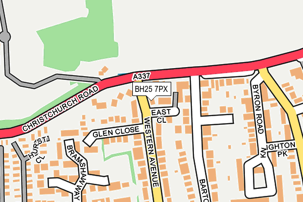 BH25 7PX map - OS OpenMap – Local (Ordnance Survey)