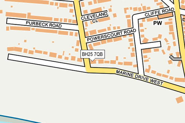 BH25 7QB map - OS OpenMap – Local (Ordnance Survey)