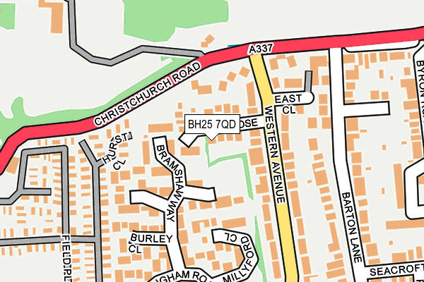 BH25 7QD map - OS OpenMap – Local (Ordnance Survey)