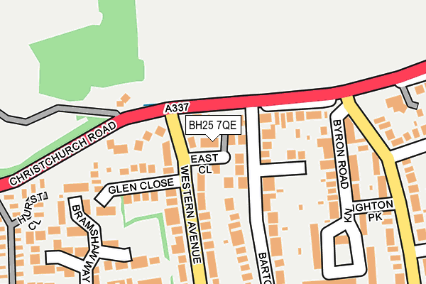 BH25 7QE map - OS OpenMap – Local (Ordnance Survey)