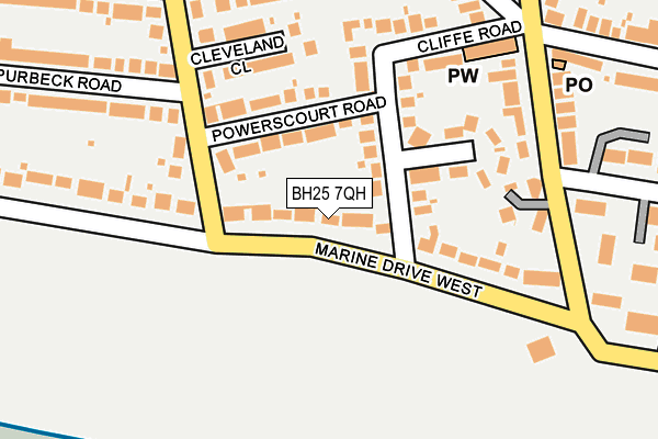 BH25 7QH map - OS OpenMap – Local (Ordnance Survey)