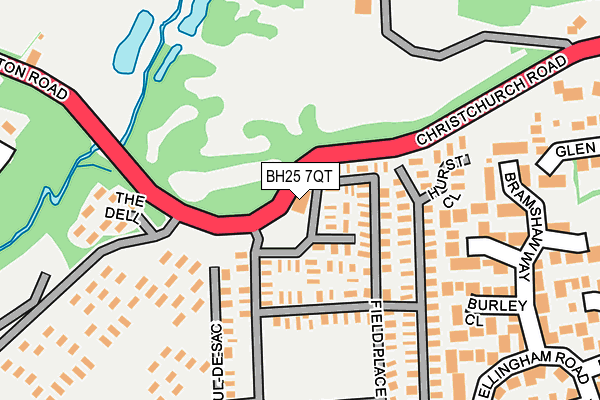BH25 7QT map - OS OpenMap – Local (Ordnance Survey)