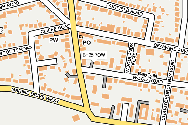 BH25 7QW map - OS OpenMap – Local (Ordnance Survey)