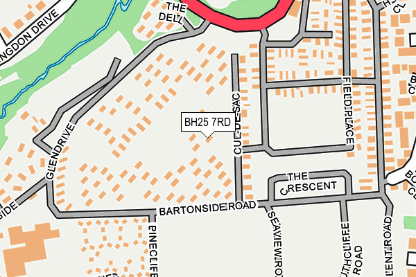 BH25 7RD map - OS OpenMap – Local (Ordnance Survey)