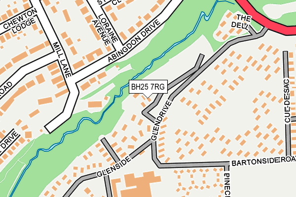 BH25 7RG map - OS OpenMap – Local (Ordnance Survey)