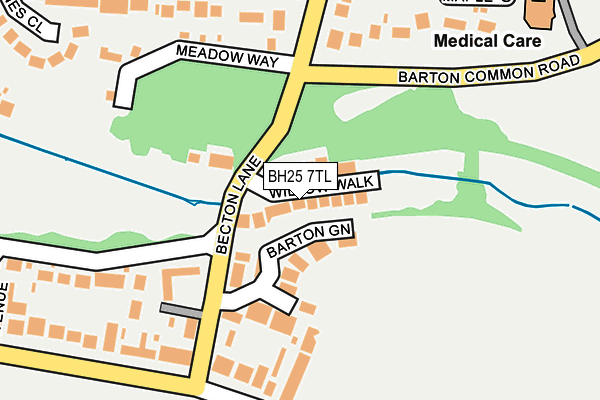 BH25 7TL map - OS OpenMap – Local (Ordnance Survey)