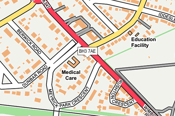 BH3 7AE map - OS OpenMap – Local (Ordnance Survey)