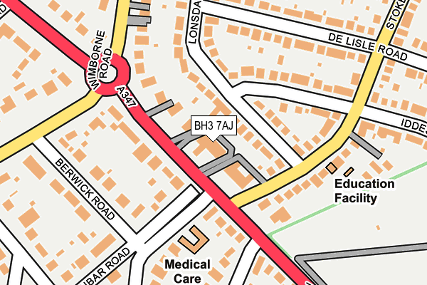 BH3 7AJ map - OS OpenMap – Local (Ordnance Survey)
