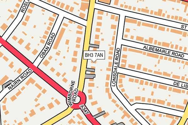 BH3 7AN map - OS OpenMap – Local (Ordnance Survey)