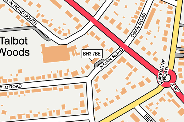 BH3 7BE map - OS OpenMap – Local (Ordnance Survey)