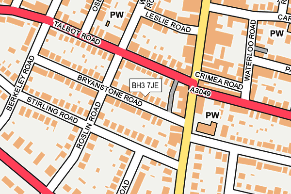 BH3 7JE map - OS OpenMap – Local (Ordnance Survey)