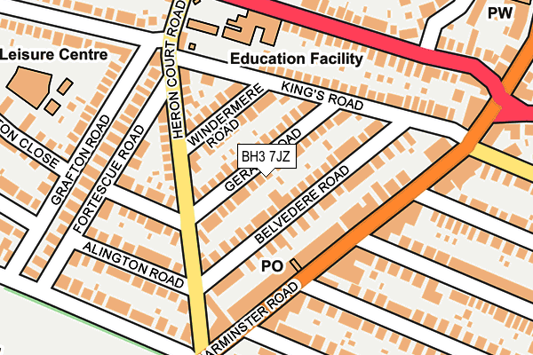 BH3 7JZ map - OS OpenMap – Local (Ordnance Survey)