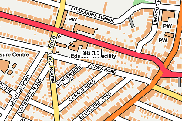 BH3 7LD map - OS OpenMap – Local (Ordnance Survey)